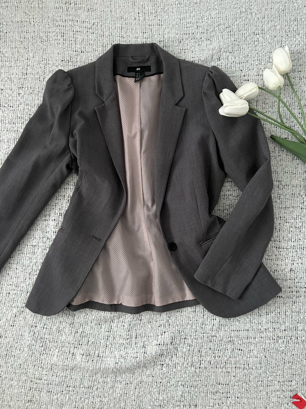 H&M women’s Dark Gray Single-Breasted Blazer